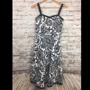 Madison Leigh White Black Floral Summer Dress